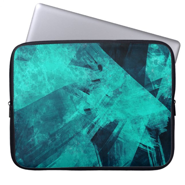 Abstract gekookte blauwe kunst laptop sleeve (Voorkant)