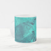 Abstract gekookte blauwe kunst matglas koffiemok (Voorkant links)