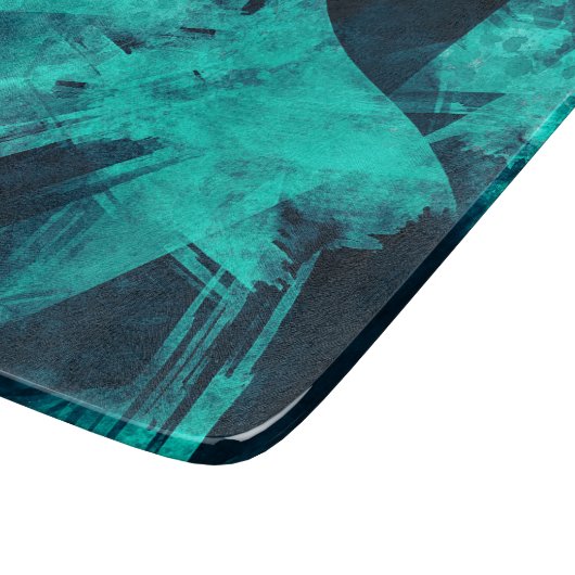 Abstract gekookte blauwe kunst snijplank (Hoek)