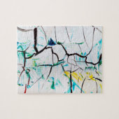 Abstract gekraakt in groen geel blauw legpuzzel (Horizontaal)