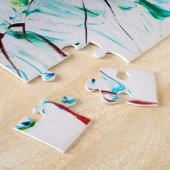 Abstract gekraakt in groen geel blauw legpuzzel (Zijkant)