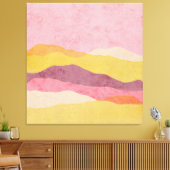 Abstract gelaagd papierlandschap in warme tinten canvas afdruk (Insitu (Woonkamer))