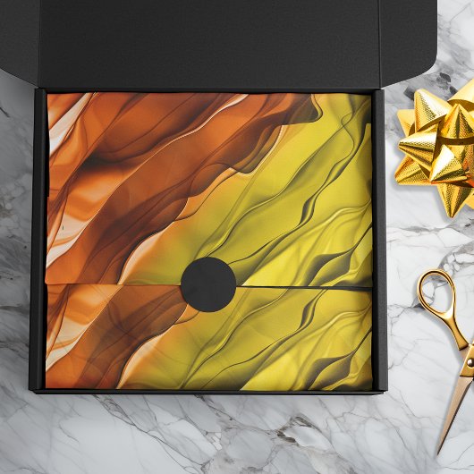 Abstract gelaagd Stropdas verven Oranje geel vaart Tissuepapier