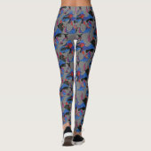 Abstract gelaagde vormgeving met vrije vormkleuren leggings (Achterkant)