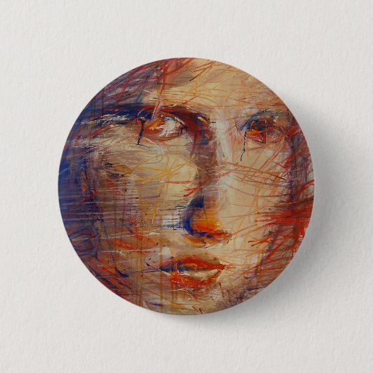 Abstract gelaat ronde button 5,7 cm (Voorkant)