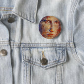 Abstract gelaat ronde button 5,7 cm (In situ)