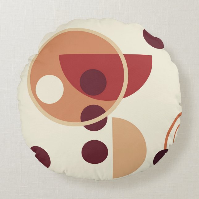 Abstract gele cirkels stippen rond kussen (Voorkant)
