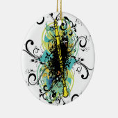 Abstract gele Clarinet Music Thed Gift Keramisch Ornament (Rechts)