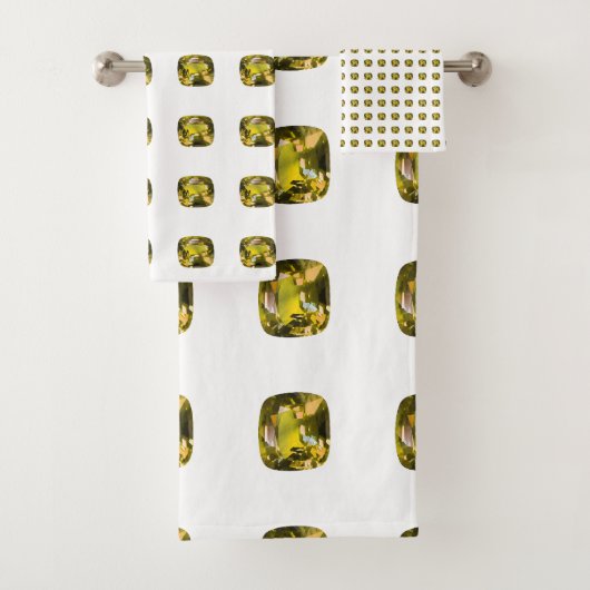 Abstract gele patroon bad handdoek (Insitu)