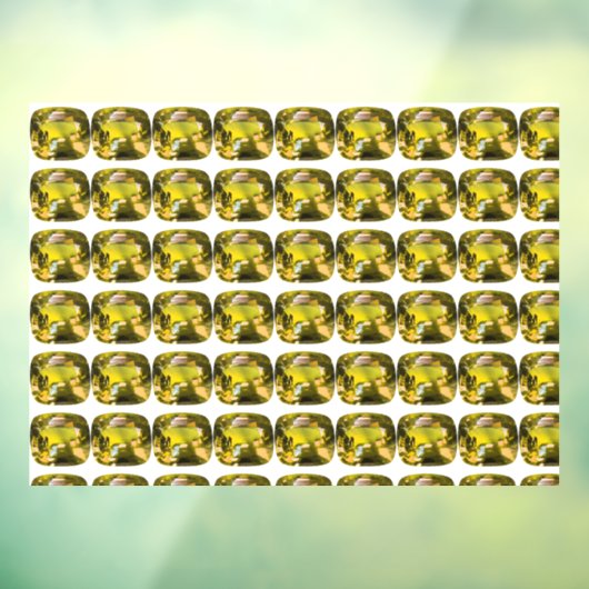 Abstract gele patroon raamsticker (Vel 3)