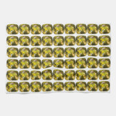 Abstract gele patroon theedoek (Horizontaal)