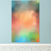 Abstract gele rode blauwblauwe rogen, modern, kleu canvas afdruk (Insitu (Houten vloer))