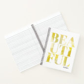 Abstract gele Typografie Prachtige Notitieboek (Binnen)