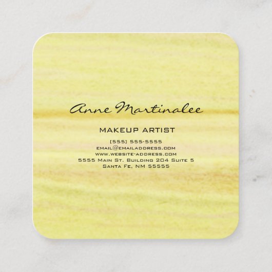 Abstract gele Waterverf Square Visitekaartje (Achterkant)