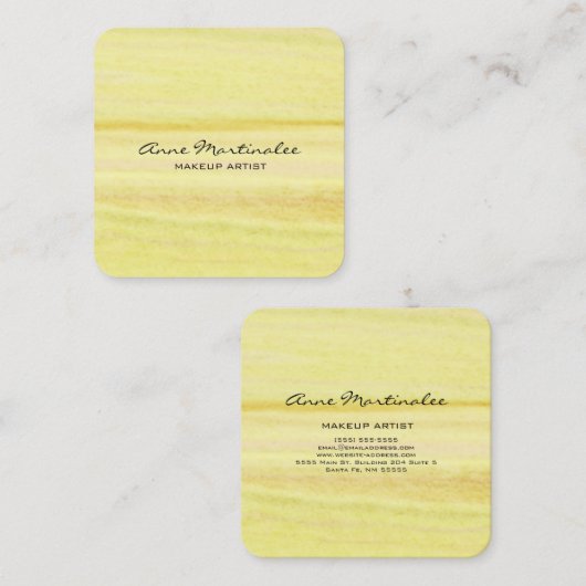 Abstract gele Waterverf Square Visitekaartje (Voorkant / Achterkant)