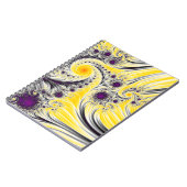 Abstract gele zilverkleurige fractale kunst notitieboek (Linkerzijde)