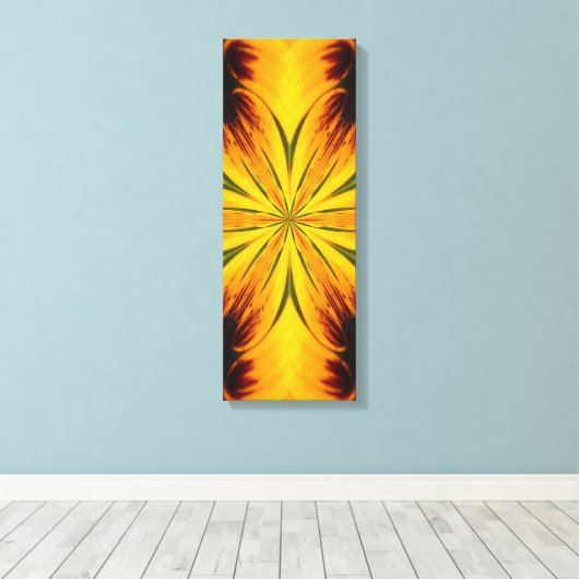 Abstract Gellow Brown Green Pattern Canvas afdrukk (Insitu (Houten vloer))