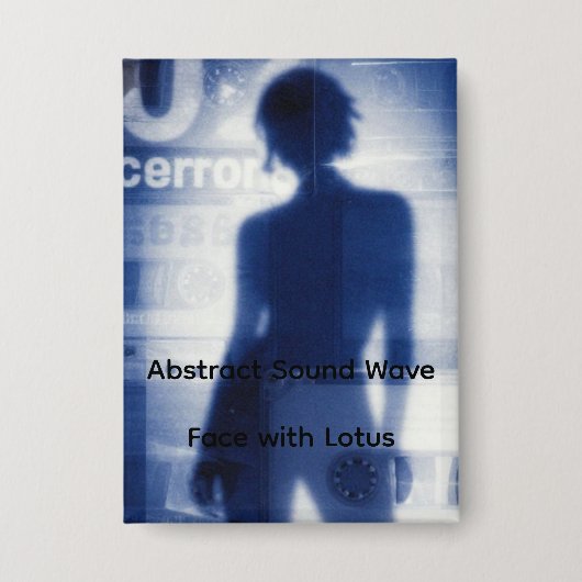 Abstract Geluidsgolfgezicht met Lotus – Minimalist Button (Voorkant)