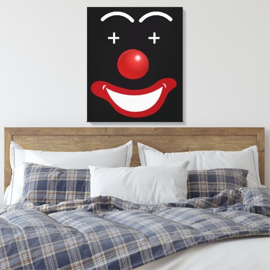 Abstract gelukkig gezicht clown canvas afdruk (Insitu (Slaapkamer))
