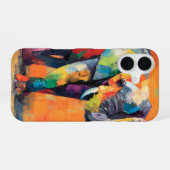 Abstract Gelukkige Regenboog Olifant iPhone 16 Hoesje (Achterkant horizontaal)