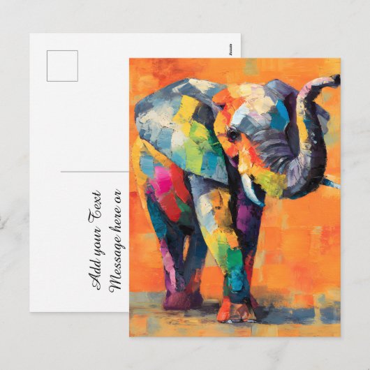 Abstract gelukkige regenboogeelant feestdagenkaart (Voorkant / Achterkant)