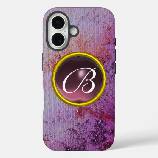 ABSTRACT GEM MONOGRAM paars Case-Mate iPhone Case (Achterkant)