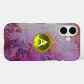 ABSTRACT GEM MONOGRAM paars geel Case-Mate iPhone Case (Achterkant (horizontaal))