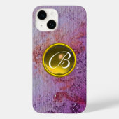 ABSTRACT GEM MONOGRAM paars geel Case-Mate iPhone Case (Achterkant)