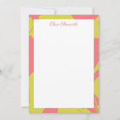 Abstract gemarmerd Art Coral Chartreuse, speciaal  Notitiekaartje (Voorkant)