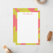 Abstract gemarmerd Art Coral Chartreuse, speciaal  Notitiekaartje (Voorkant / Achterkant in situ)