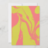 Abstract gemarmerd Art Coral Chartreuse, speciaal  Notitiekaartje (Achterkant)