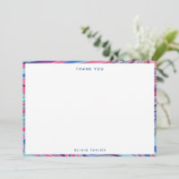Abstract gemarmerd blauw roze gepersonaliseerd bri