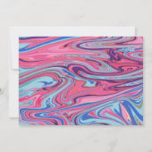 Abstract gemarmerd blauw roze gepersonaliseerd bri bedankkaart (Achterkant)
