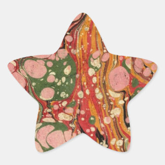 Abstract gemarmerd papier ster sticker