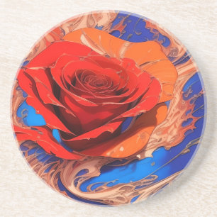 Abstract gemarmerd Roos Onderzetter