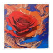 Abstract gemarmerd Roos Tegeltje (Voorkant)