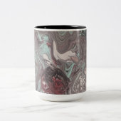 Abstract gemarmerd tweekleurige koffiemok (Center)