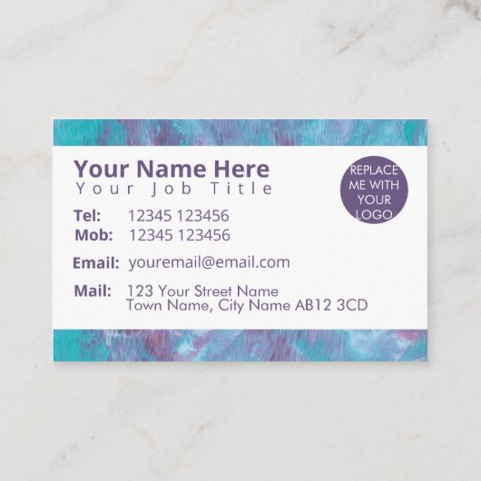 Abstract gemarmerde dye effec visitekaartje (Achterkant)