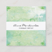 Abstract, gemengd, groen blauw medium vierkante visitekaartje (Voorkant)