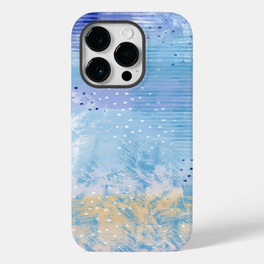 Abstract Gemengde Media Blauw Turquoise Geel Case-Mate iPhone Case (Achterkant)