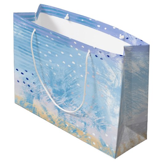 Abstract Gemengde Media Blauw Turquoise Geel Groot Cadeauzakje (Achterkant Gekanteld)