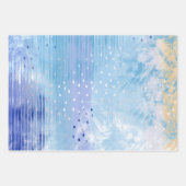 Abstract Gemengde Media Blauw Turquoise Geel Inpakpapier Vel (Voorkant 3)