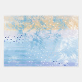 Abstract Gemengde Media Blauw Turquoise Geel Inpakpapier Vel (Voorkant 2)