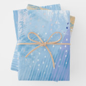 Abstract Gemengde Media Blauw Turquoise Geel Inpakpapier Vel (In situ)