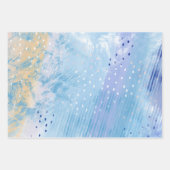 Abstract Gemengde Media Blauw Turquoise Geel Inpakpapier Vel (Voorkant)