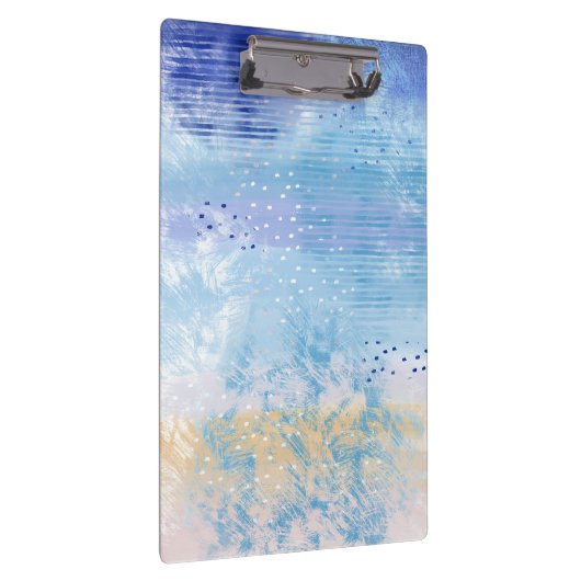 Abstract Gemengde Media Blauw Turquoise Geel Klembord (Rechts)