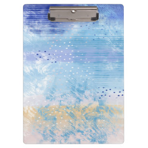 Abstract Gemengde Media Blauw Turquoise Geel Klembord