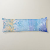 Abstract Gemengde Media Blauw Turquoise Geel Lichaamskussen (Achterkant)