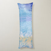 Abstract Gemengde Media Blauw Turquoise Geel Lichaamskussen (Achterkant (Verticaal))