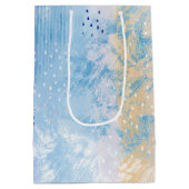 Abstract Gemengde Media Blauw Turquoise Geel Medium Cadeauzakje (Achterkant)